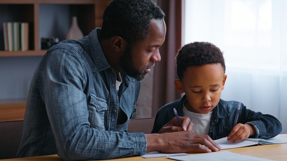 therapist helping child